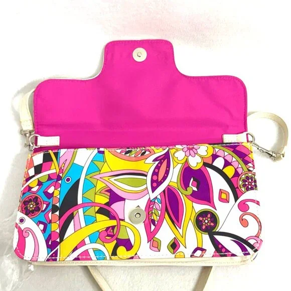 Vintage Nicole Miller Multicolor Abstract Print Mod Crossbody Purse - Picture 9 of 10